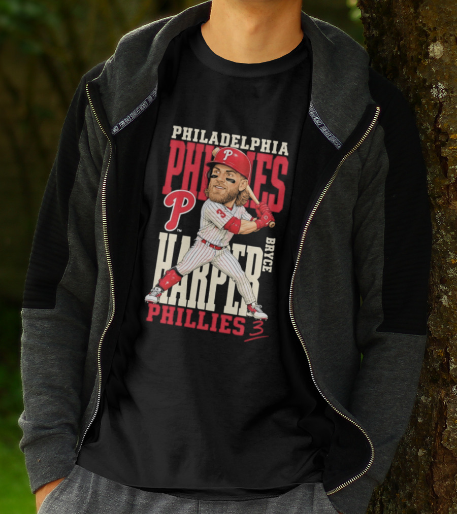 Philadelphia Phillies Bryce Harper 3 Caricature 2026 MLB Season T-Shirt