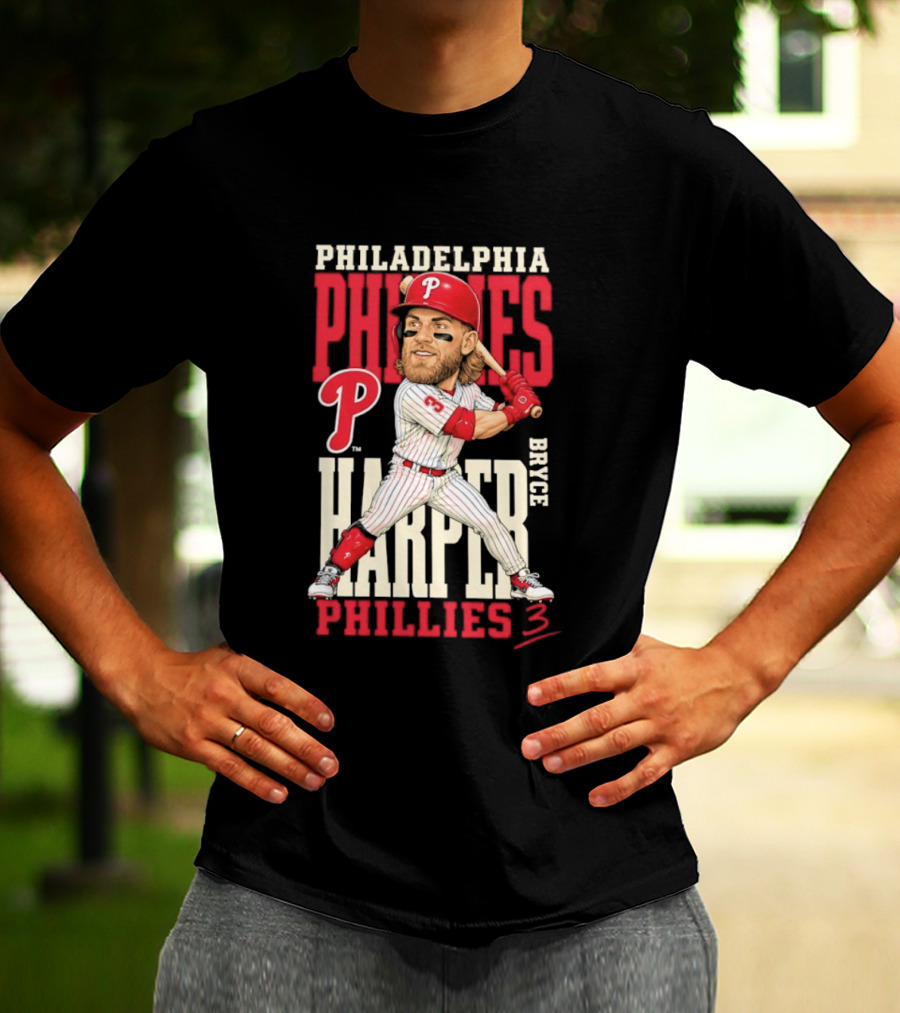 Philadelphia Phillies Bryce Harper 3 Caricature 2026 MLB Season T-Shirt