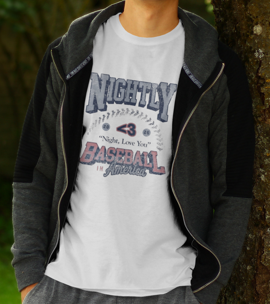 Nightly Love You 43 Baseball In America T-Shirt