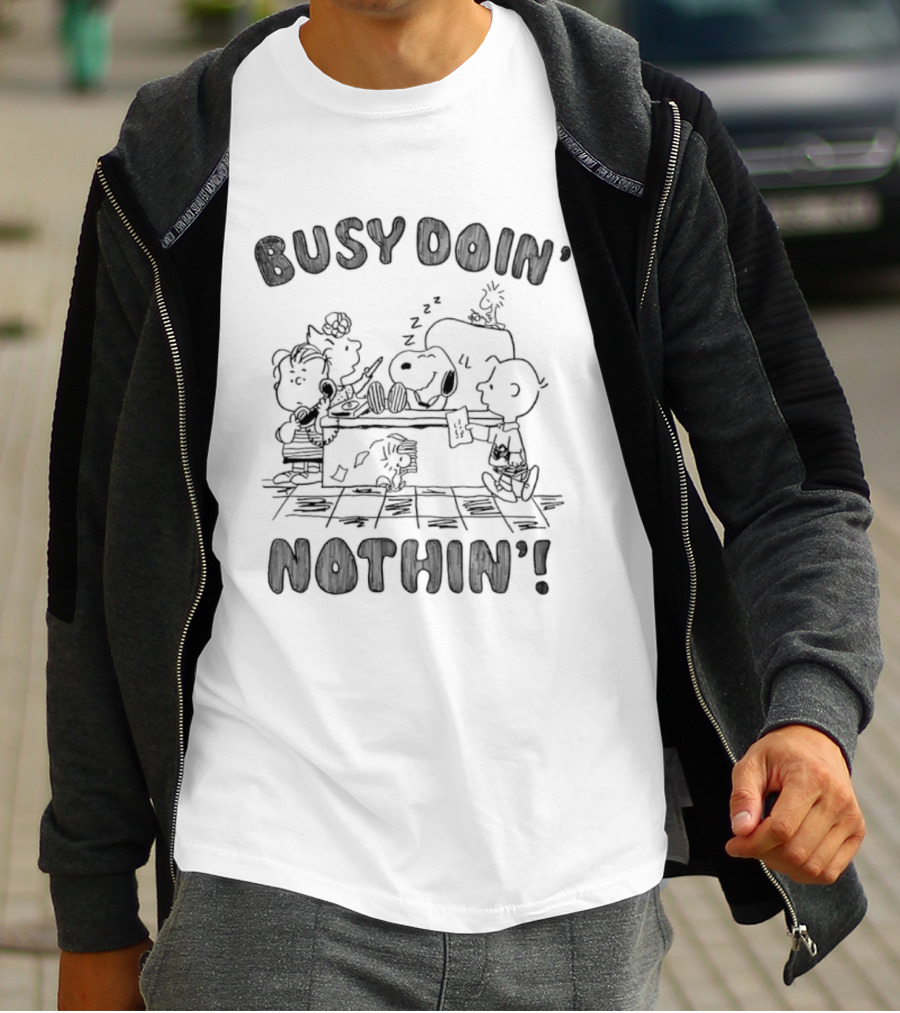 Snoopy Busy Doin' Nothin' Peanuts Comic Strip Characters Relaxation T-Shirt