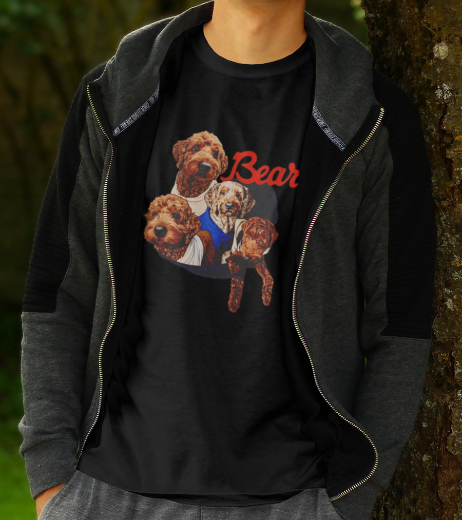Chicago Bears Goldendoodle Four Dogs Bear T-Shirt