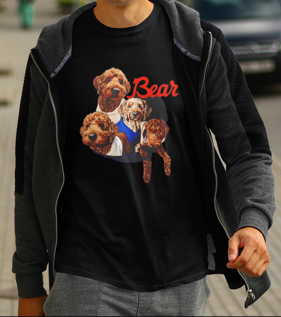 Chicago Bears Goldendoodle Four Dogs Bear T-Shirt
