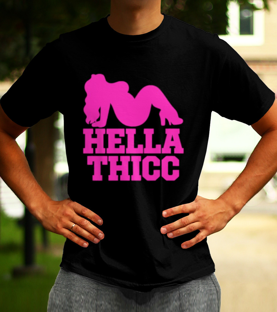 Hella Thicc Curvy Body Positive Pink T-Shirt