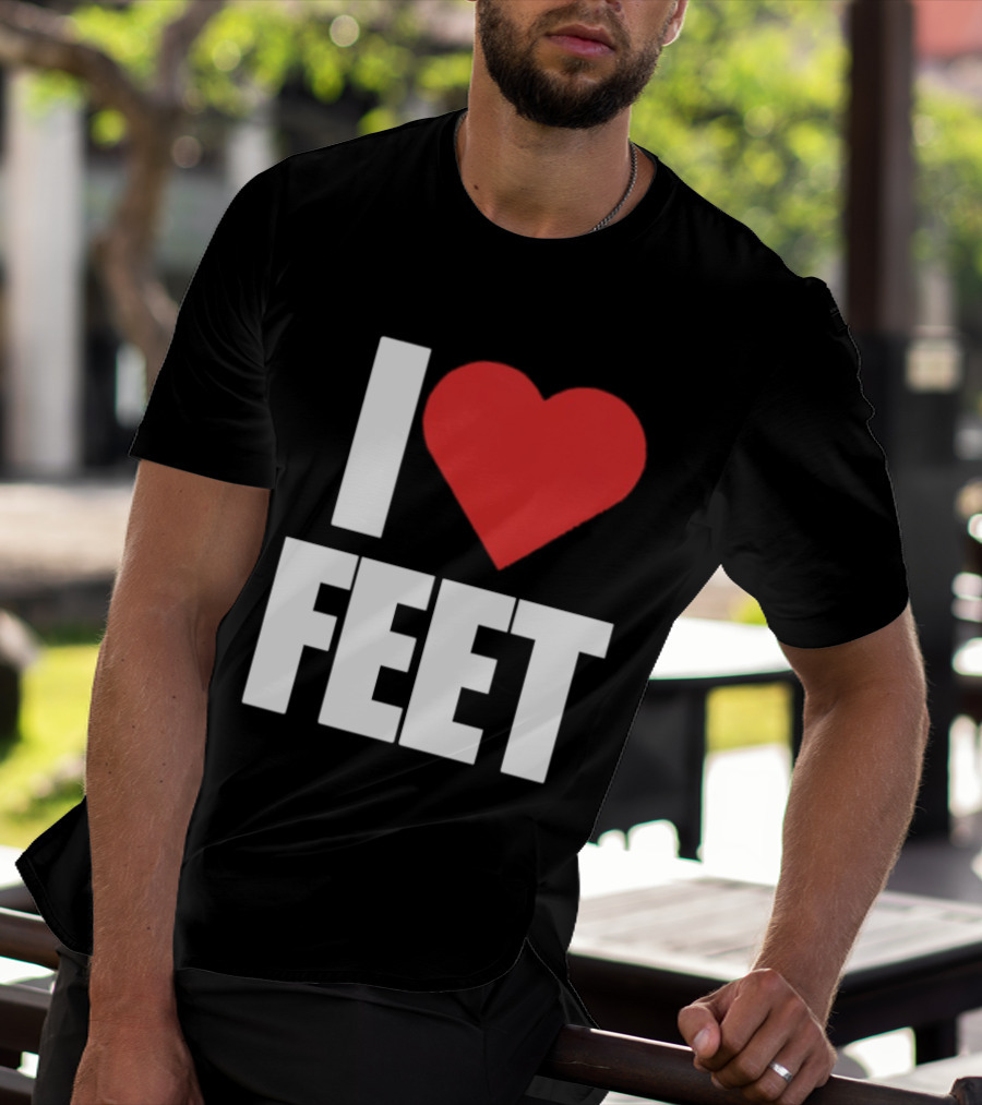 I Heart Feet Bold Red Heart Fun T-Shirt