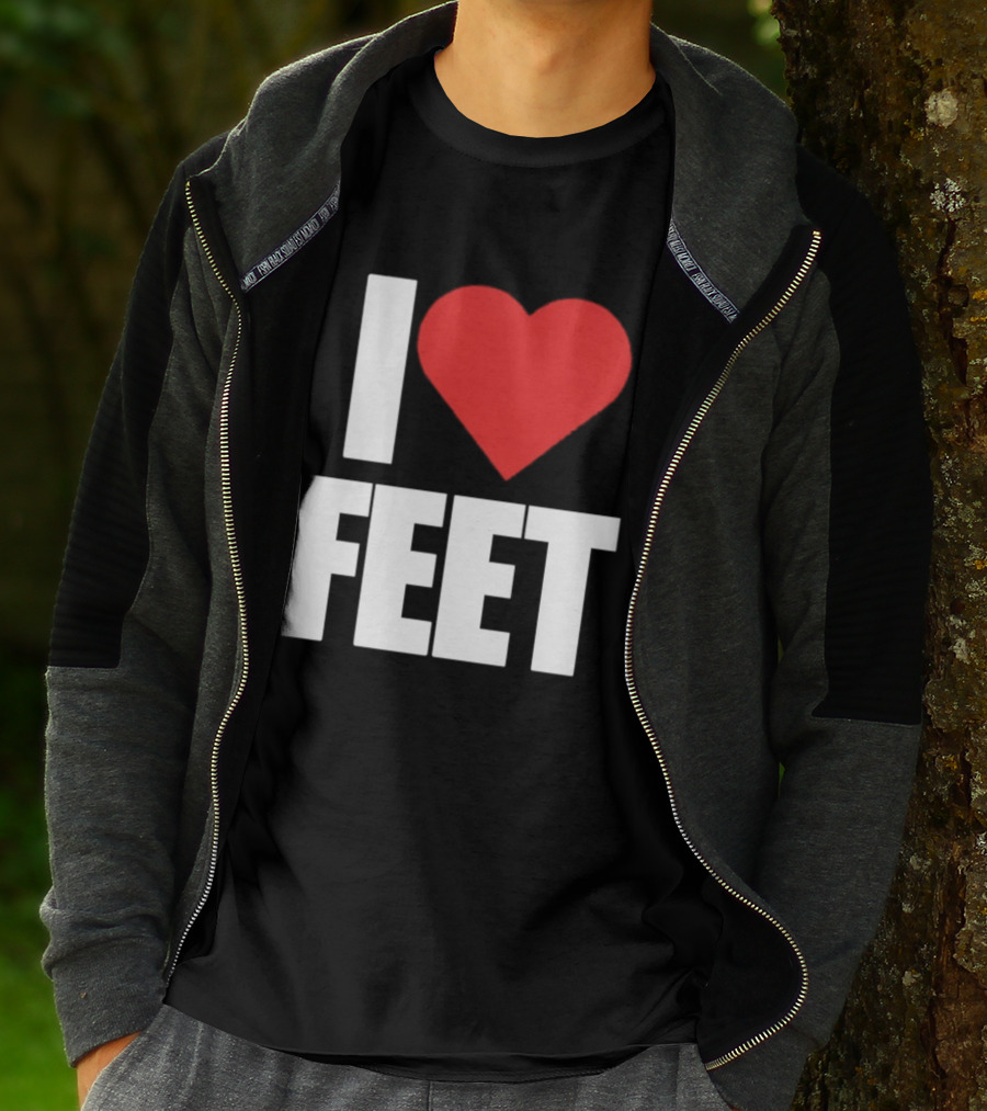 I Heart Feet Bold Red Heart Fun T-Shirt