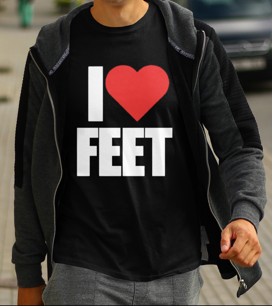 I Heart Feet Bold Red Heart Fun T-Shirt