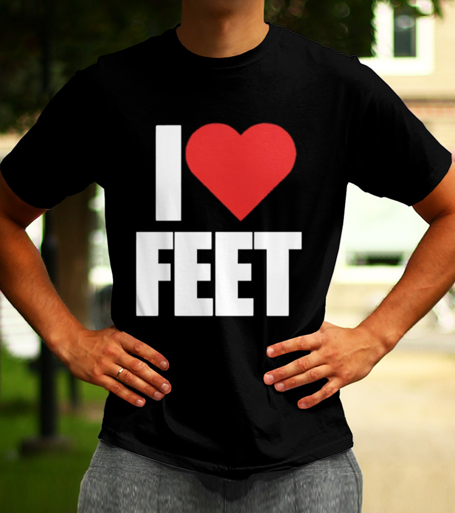I Heart Feet Bold Red Heart Fun T-Shirt