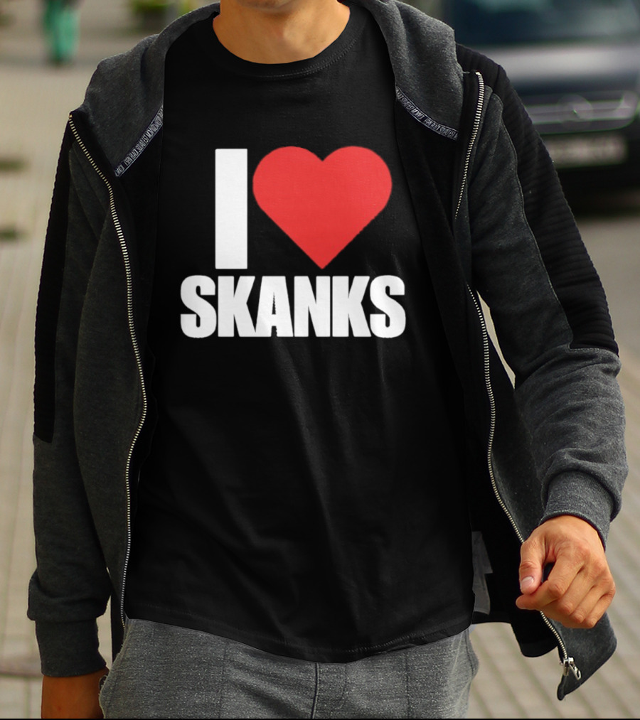 I Heart Skanks Red Love Symbol Humor T-Shirt