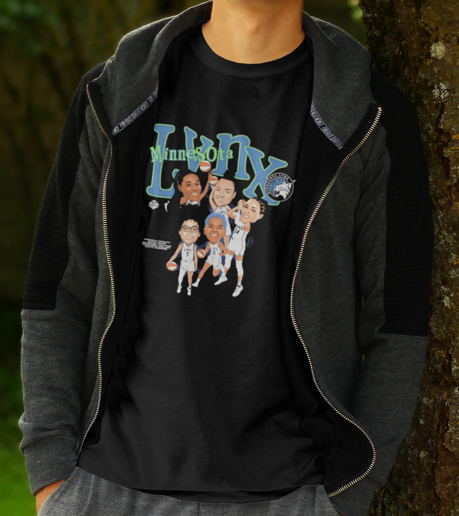 Minnesota Lynx WNBA Player Roster Caricature T-Shirt