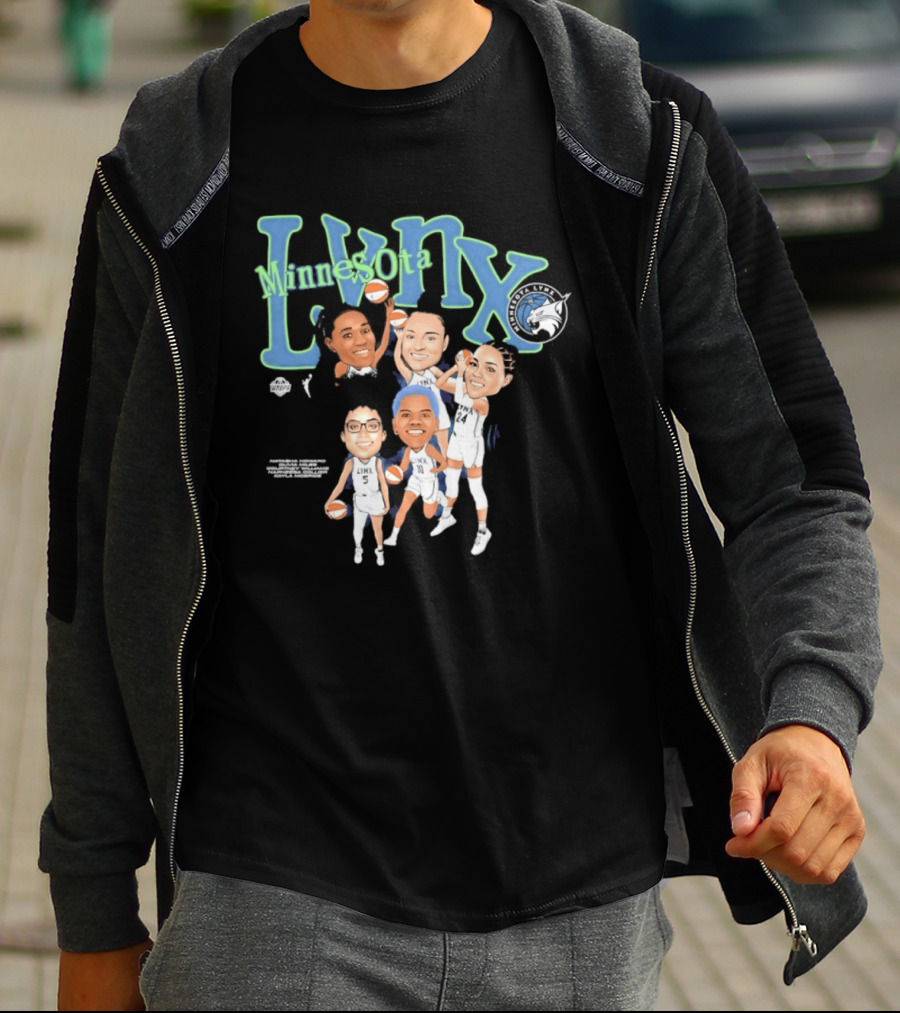 Minnesota Lynx WNBA Player Roster Caricature T-Shirt