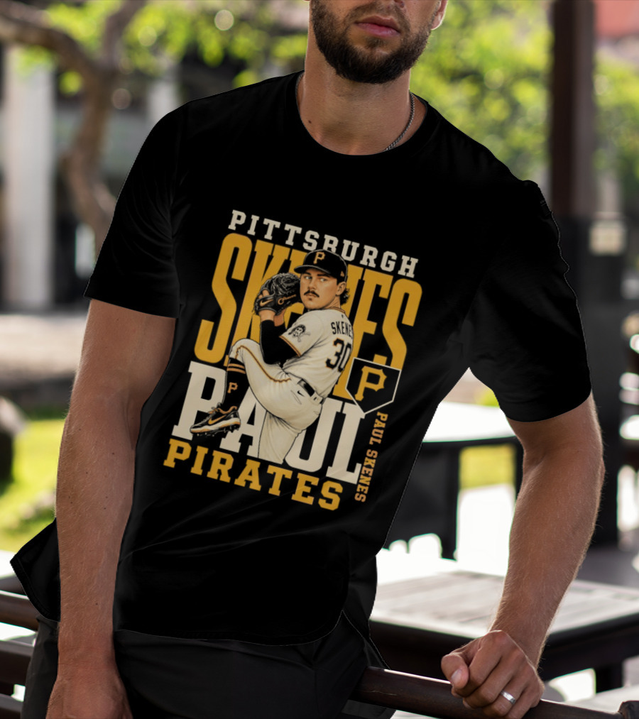 Pittsburgh Pirates Paul Skenes 34 Baseball Player Caricature 2026 Season T-Shirt