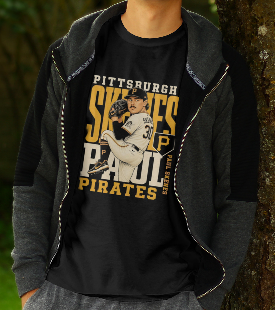 Pittsburgh Pirates Paul Skenes 34 Baseball Player Caricature 2026 Season T-Shirt