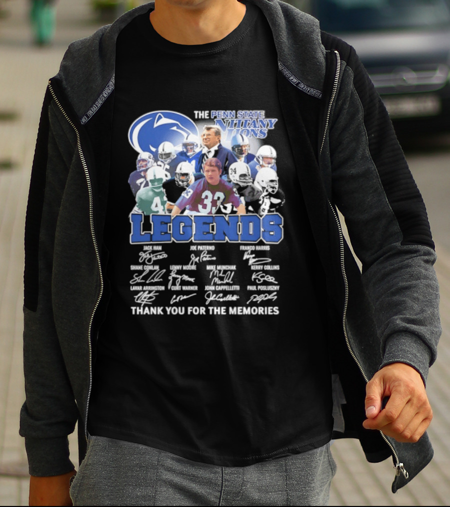 Penn State Nittany Lions Legends Thank You For The Memories Signatures T-Shirt