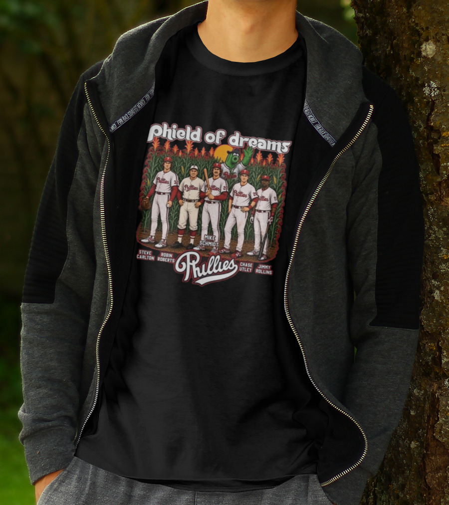 Phillies Phield Of Dreams Steve Carlton Robin Roberts Mike Schmidt Chase Utley Jimmy Rollins T-Shirt
