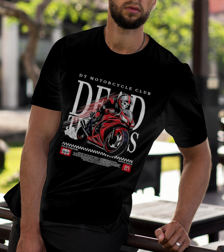 DT Motorcycle Club Dead Threads Moto Club Skeleton Rider 21 T-Shirt