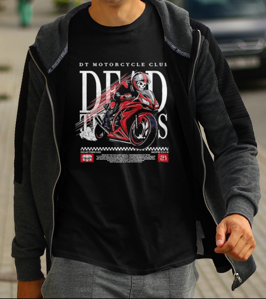 DT Motorcycle Club Dead Threads Moto Club Skeleton Rider 21 T-Shirt