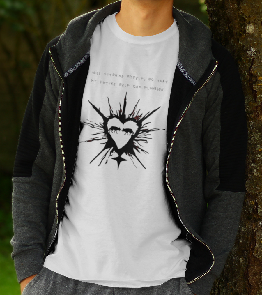 I Will Outshine Myself So That My Future Self Can Flourish Heart And Starburst T-Shirt
