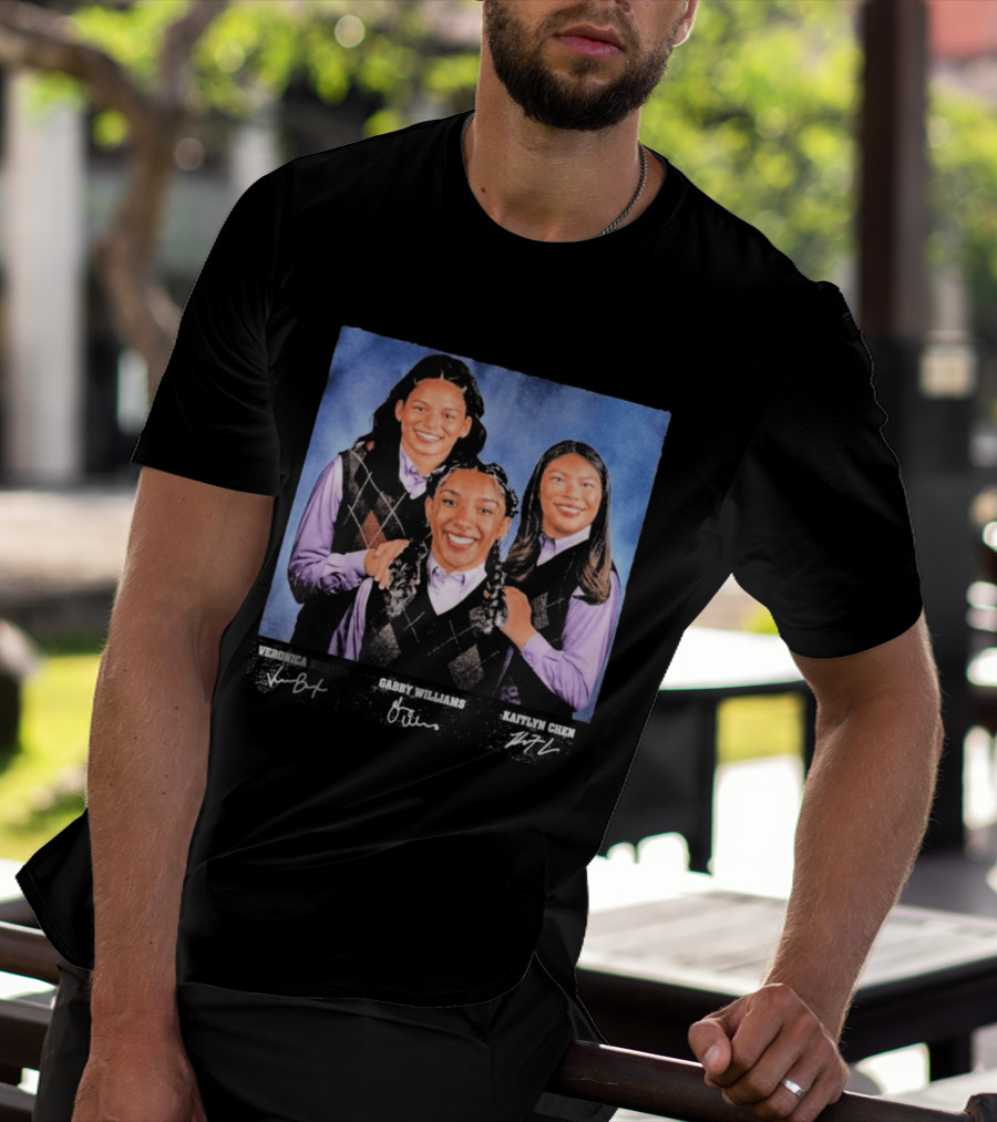 Veronica Burton Gabby Williams Kaitlyn Chen Step Brothers Argyle Sweater Purple T-Shirt