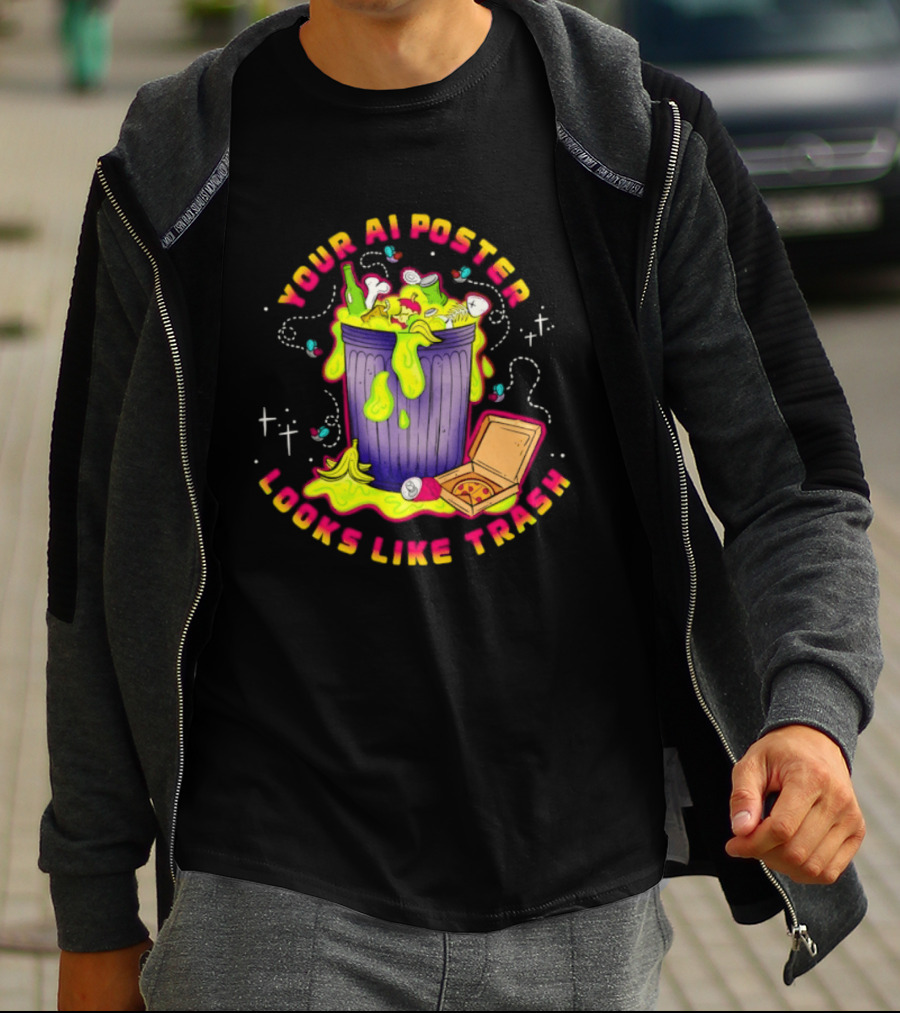 Your AI Looks Like Trash Pizza Trash Can Goo T-Shirt