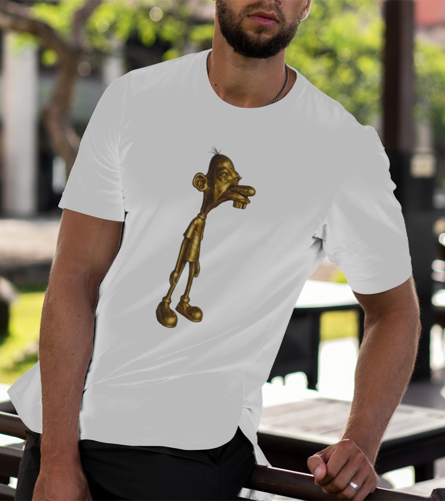 Neegy Meme Cartoon Golden Character Statue T-Shirt