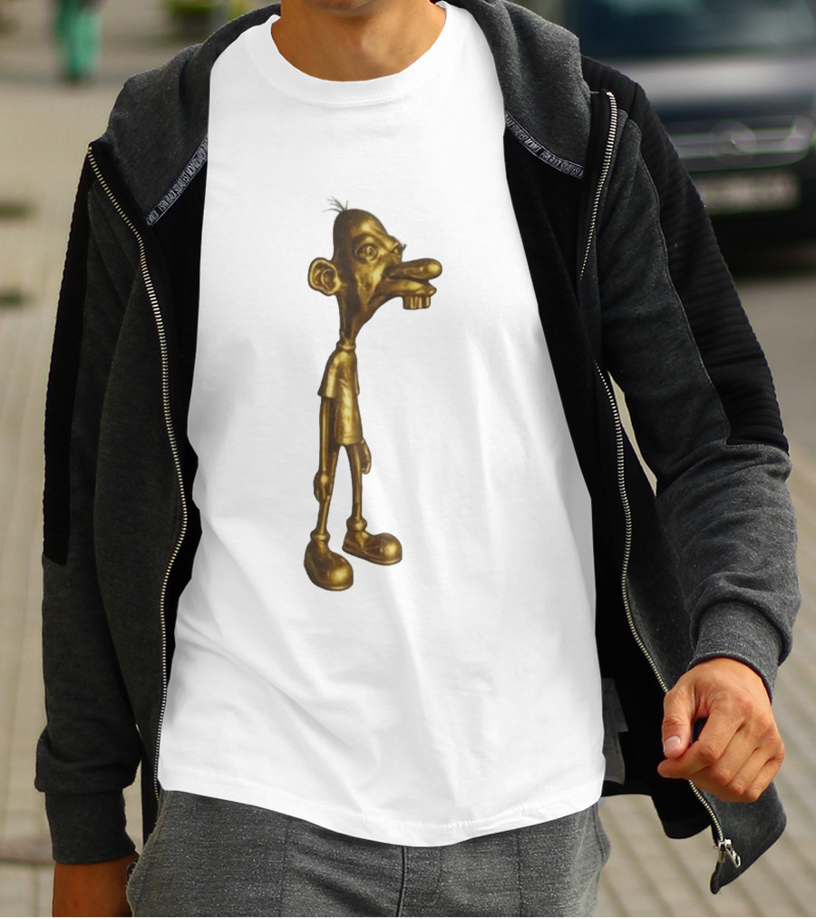 Neegy Meme Cartoon Golden Character Statue T-Shirt