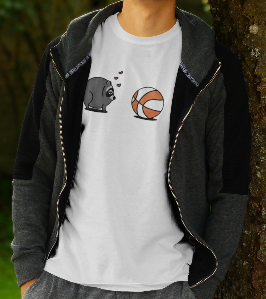 Seattle Storm Raccoon Hearts Basketball Jimothy Loves Hoops T-Shirt