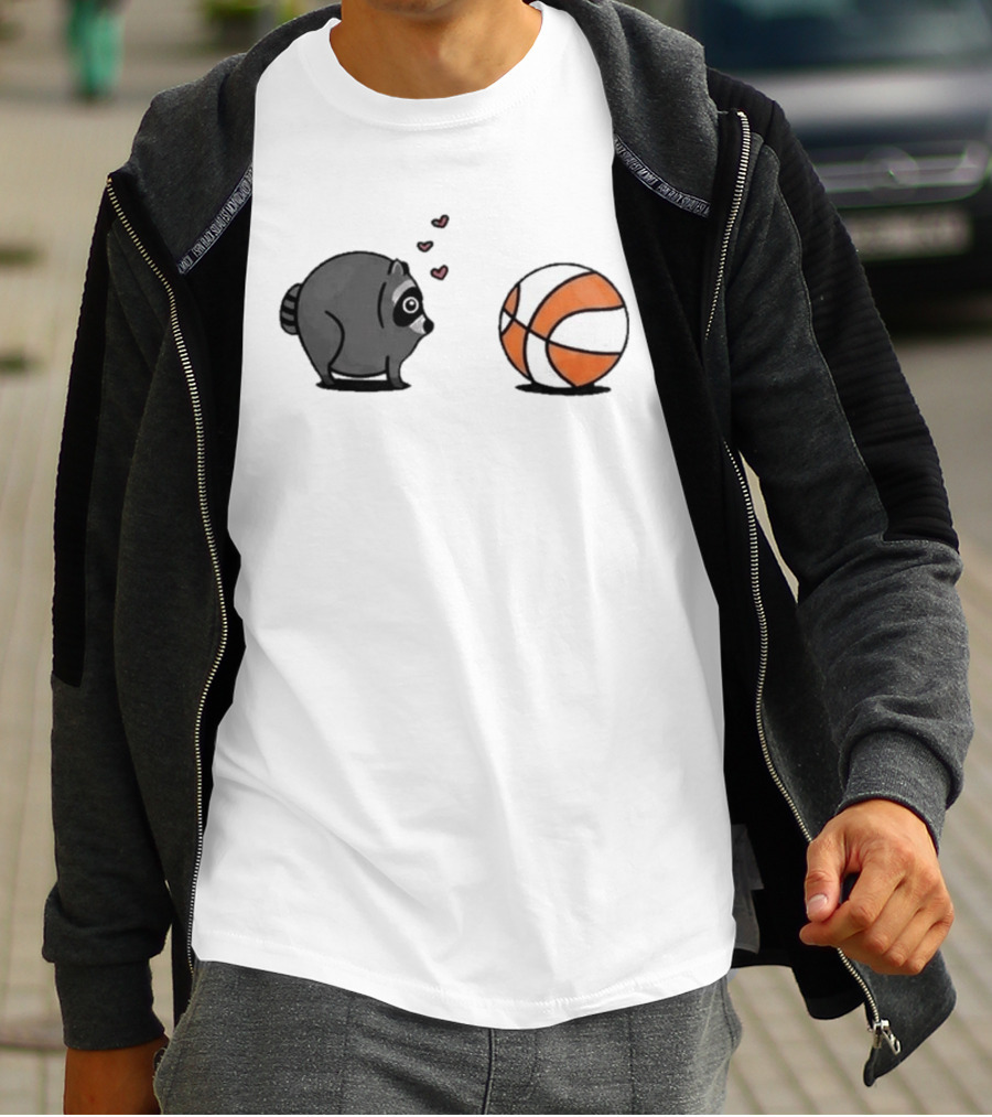 Seattle Storm Raccoon Hearts Basketball Jimothy Loves Hoops T-Shirt