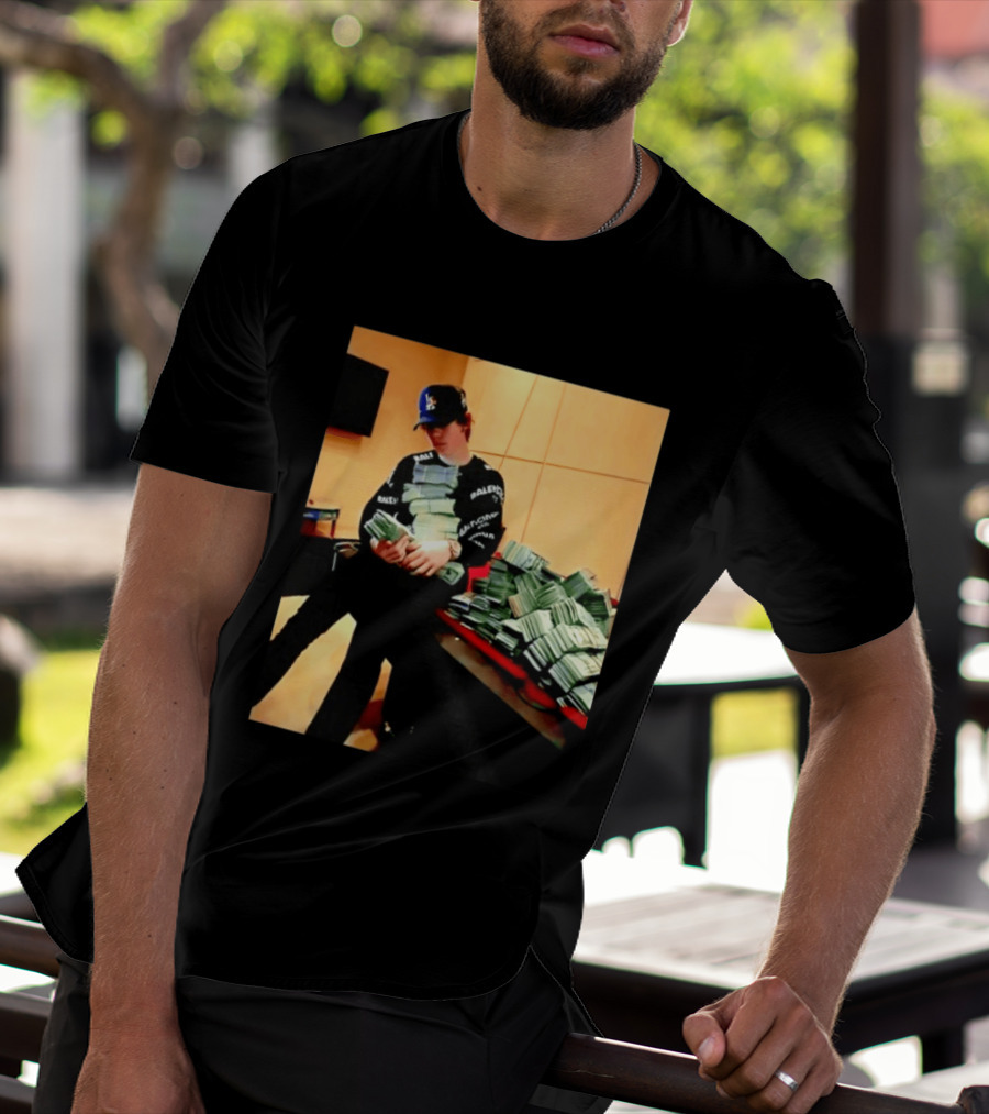 Balenciaga Black Long Sleeve With RALEC And Los Angeles Cap T-Shirt