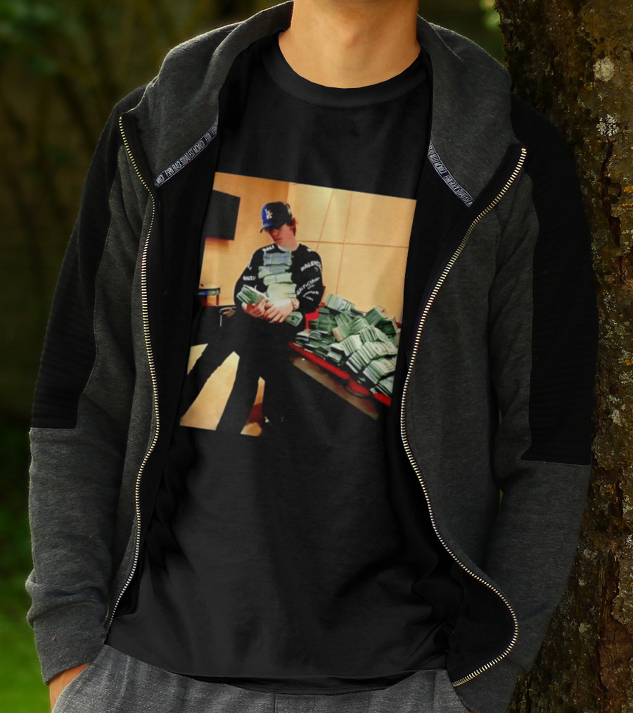 Balenciaga Black Long Sleeve With RALEC And Los Angeles Cap T-Shirt