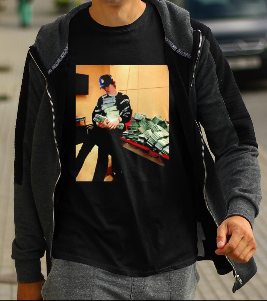 Balenciaga Black Long Sleeve With RALEC And Los Angeles Cap T-Shirt