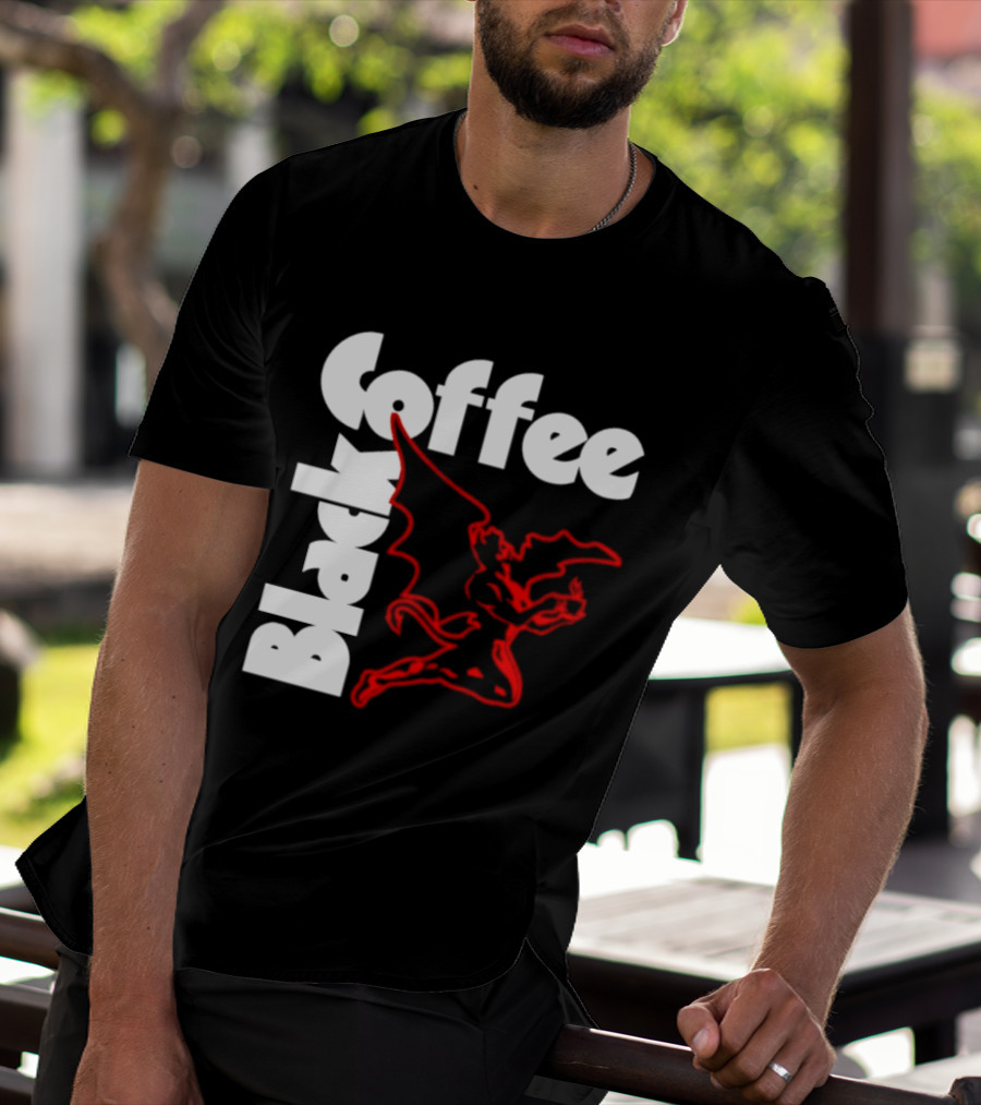 Black Coffee Devil Caffeine Drinking T-Shirt