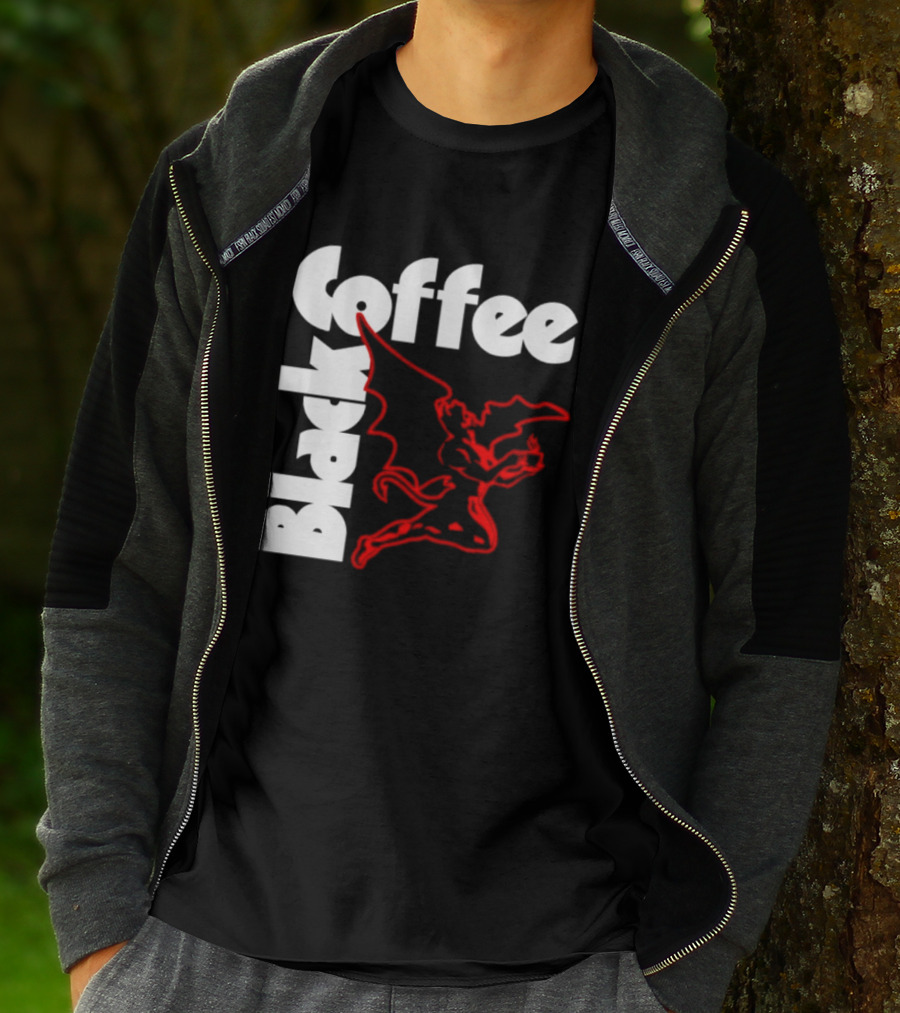 Black Coffee Devil Caffeine Drinking T-Shirt