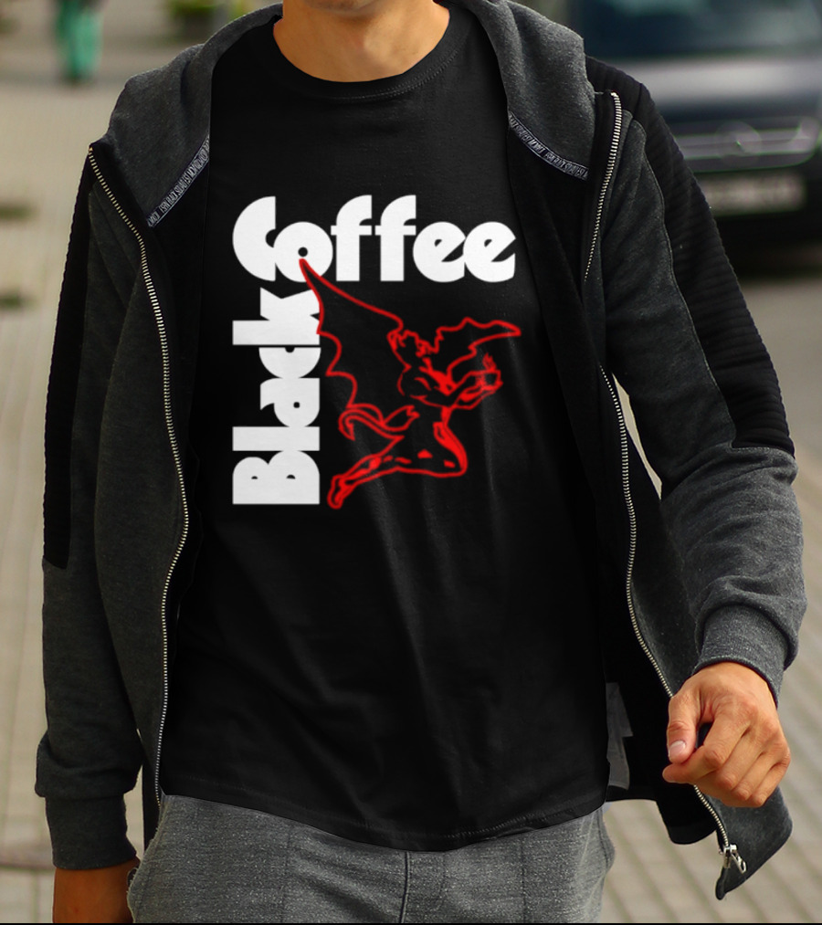 Black Coffee Devil Caffeine Drinking T-Shirt