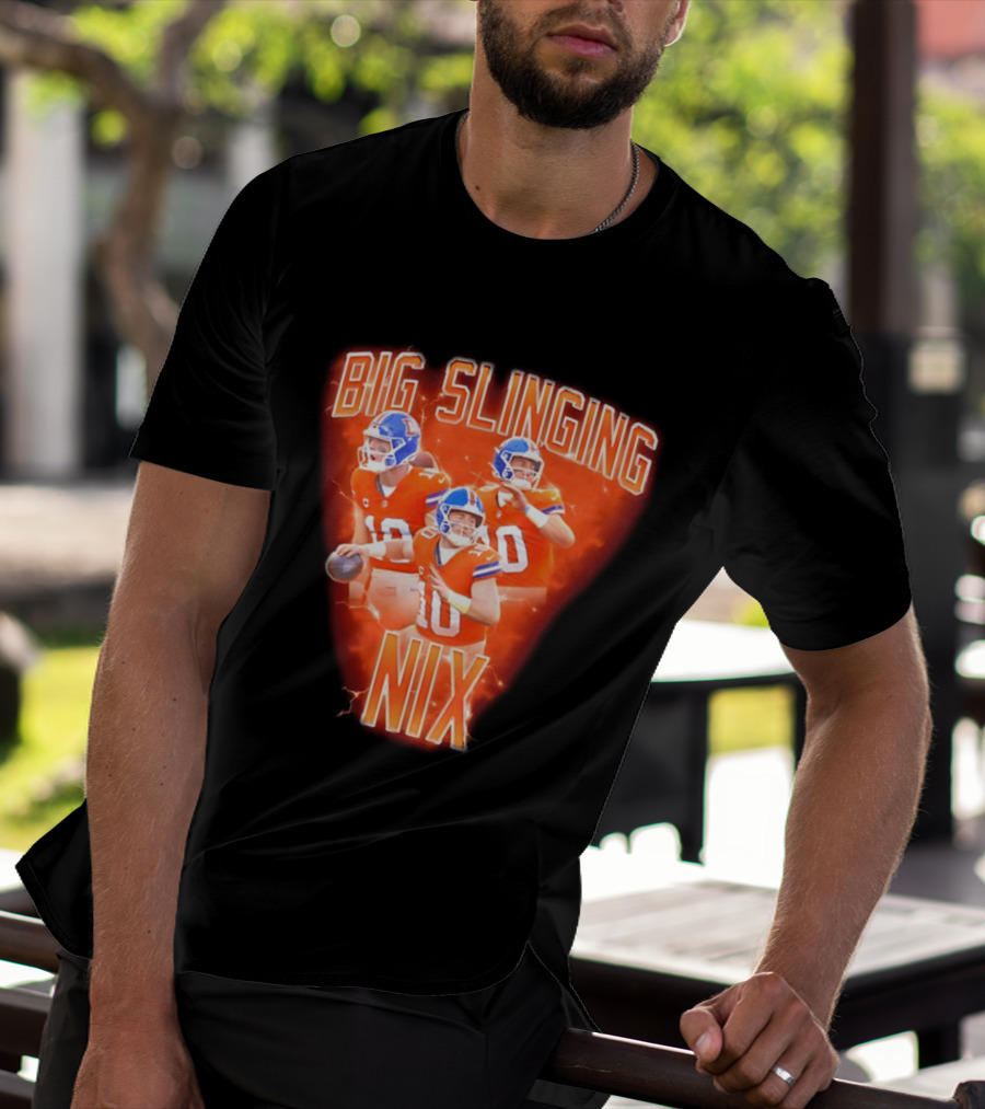 Denver Broncos Big Slinging Bo Nix Collage T-Shirt