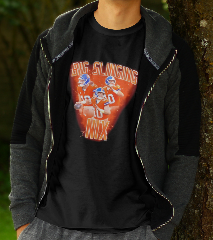 Denver Broncos Big Slinging Bo Nix Collage T-Shirt