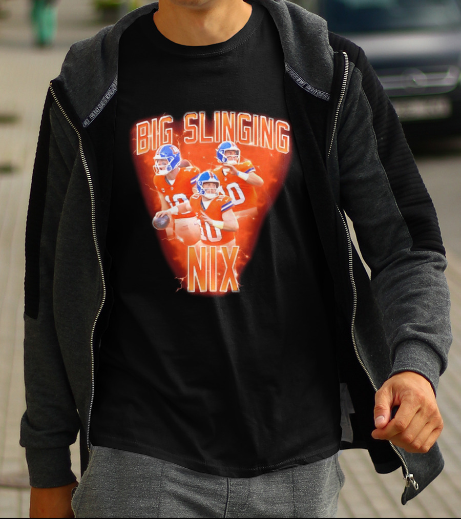 Denver Broncos Big Slinging Bo Nix Collage T-Shirt