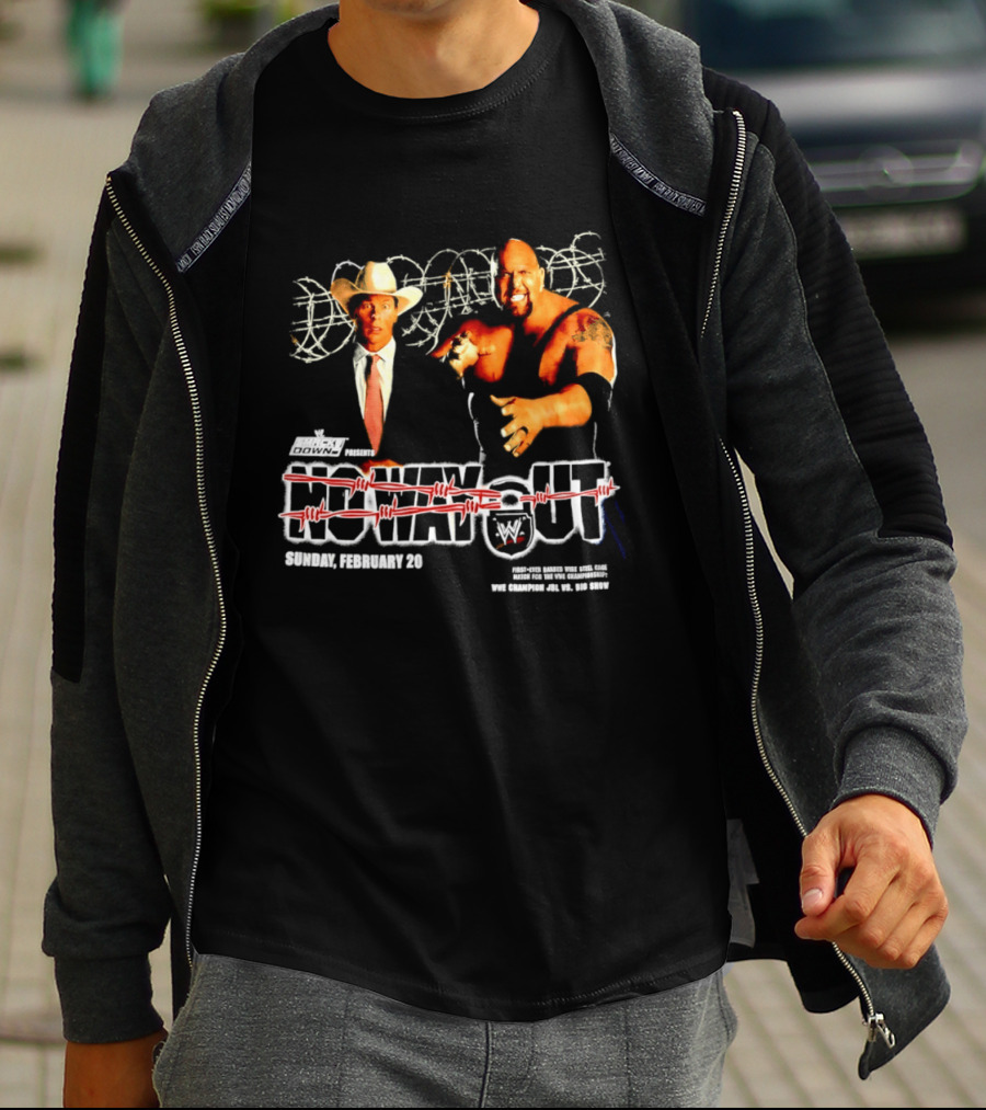 WWE No Way Out 2005 John Bradshaw Layfield Vs Big Show February 20 SmackDown Barbed Wire Match T-Shirt