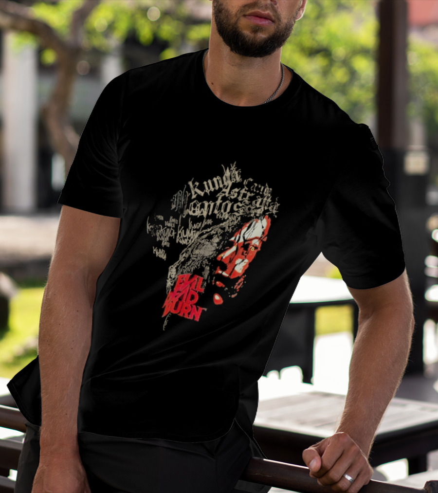 Kunda Astaroth Manto Satta Evil Dead Burn Face Typographic T-Shirt