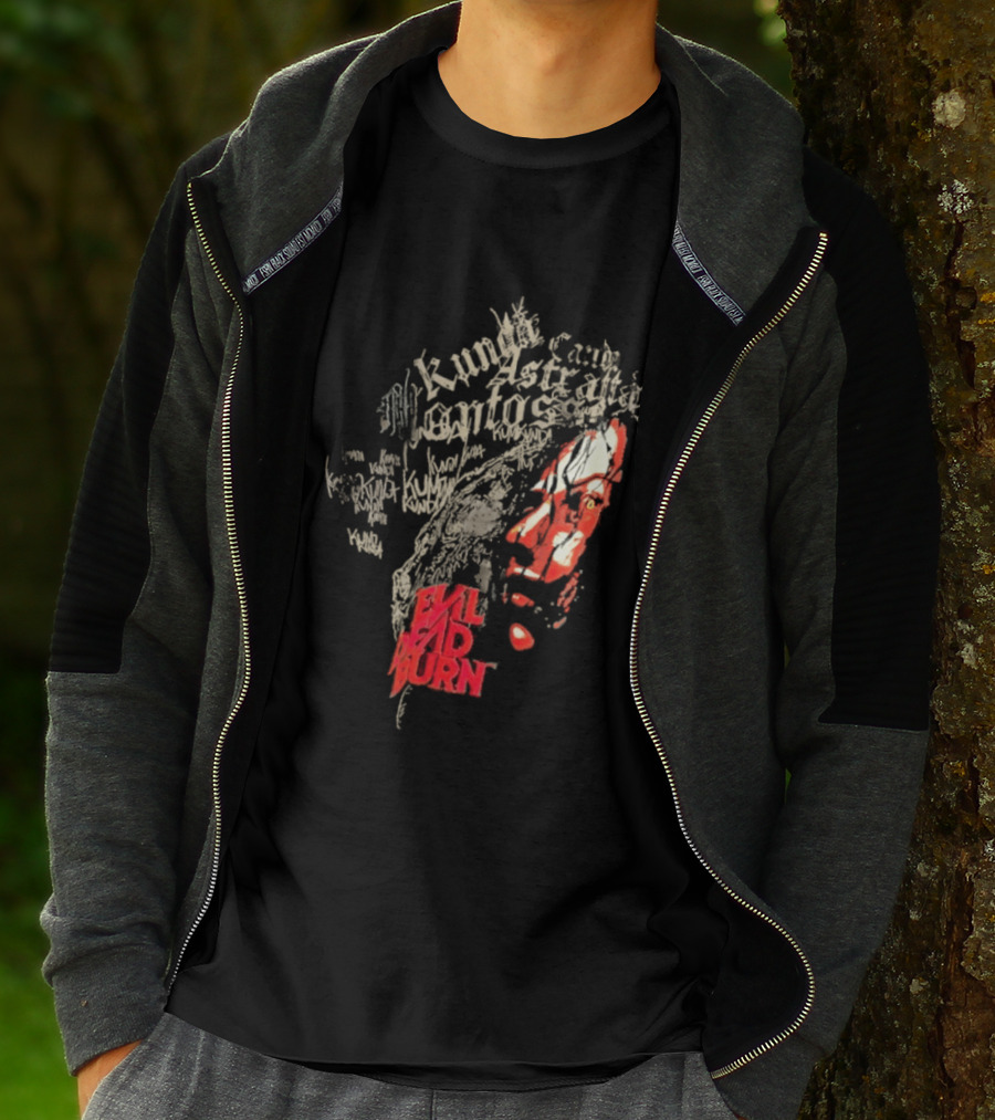 Kunda Astaroth Manto Satta Evil Dead Burn Face Typographic T-Shirt