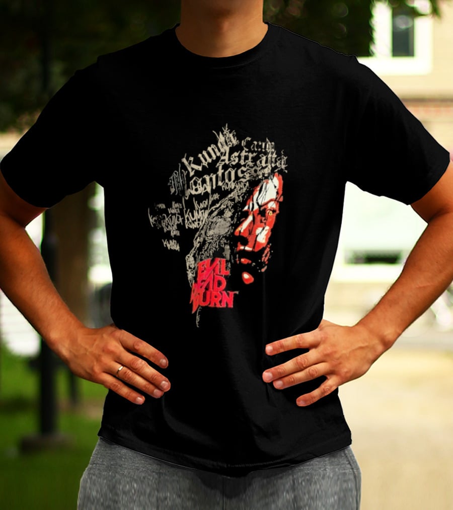 Kunda Astaroth Manto Satta Evil Dead Burn Face Typographic T-Shirt