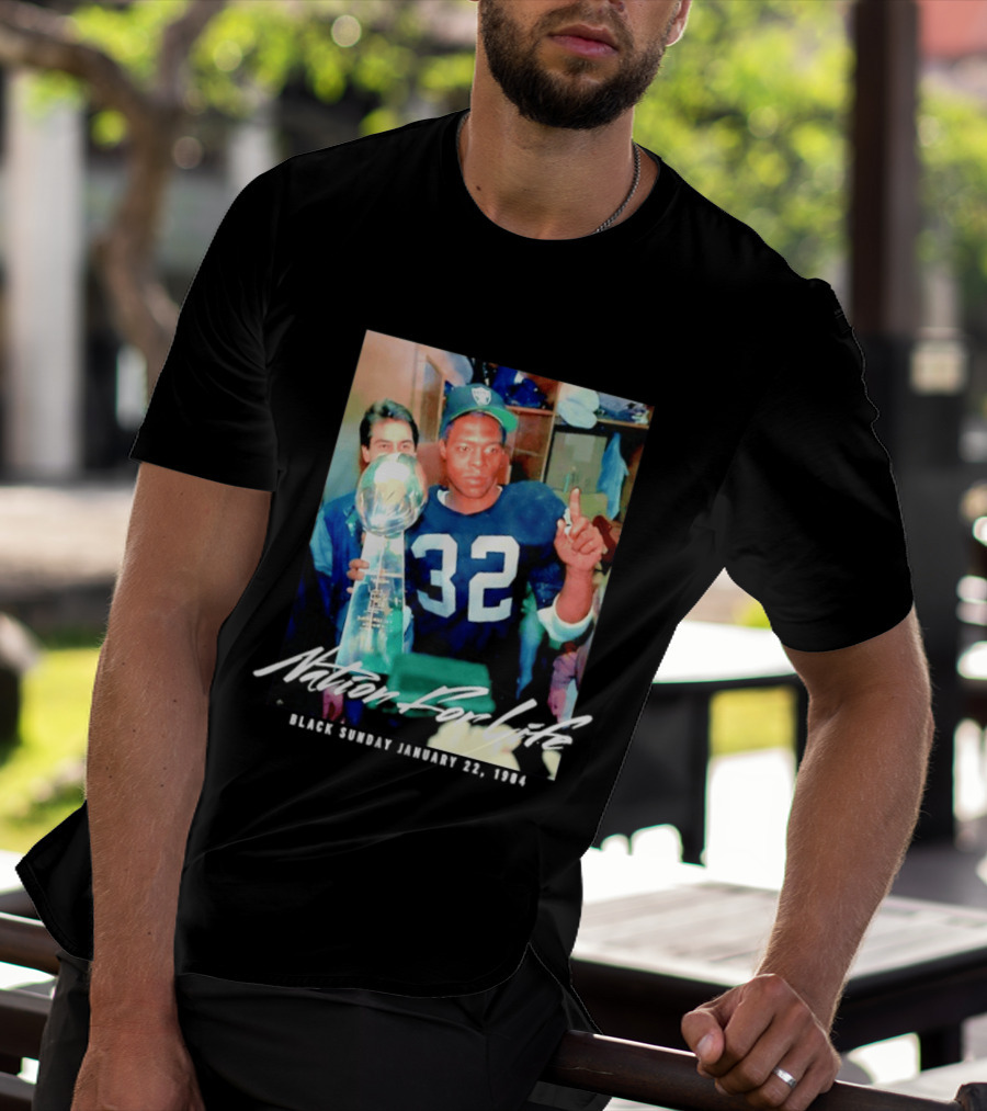 Marcus Allen Nation For Life Black Sunday January 22 1984 T-Shirt