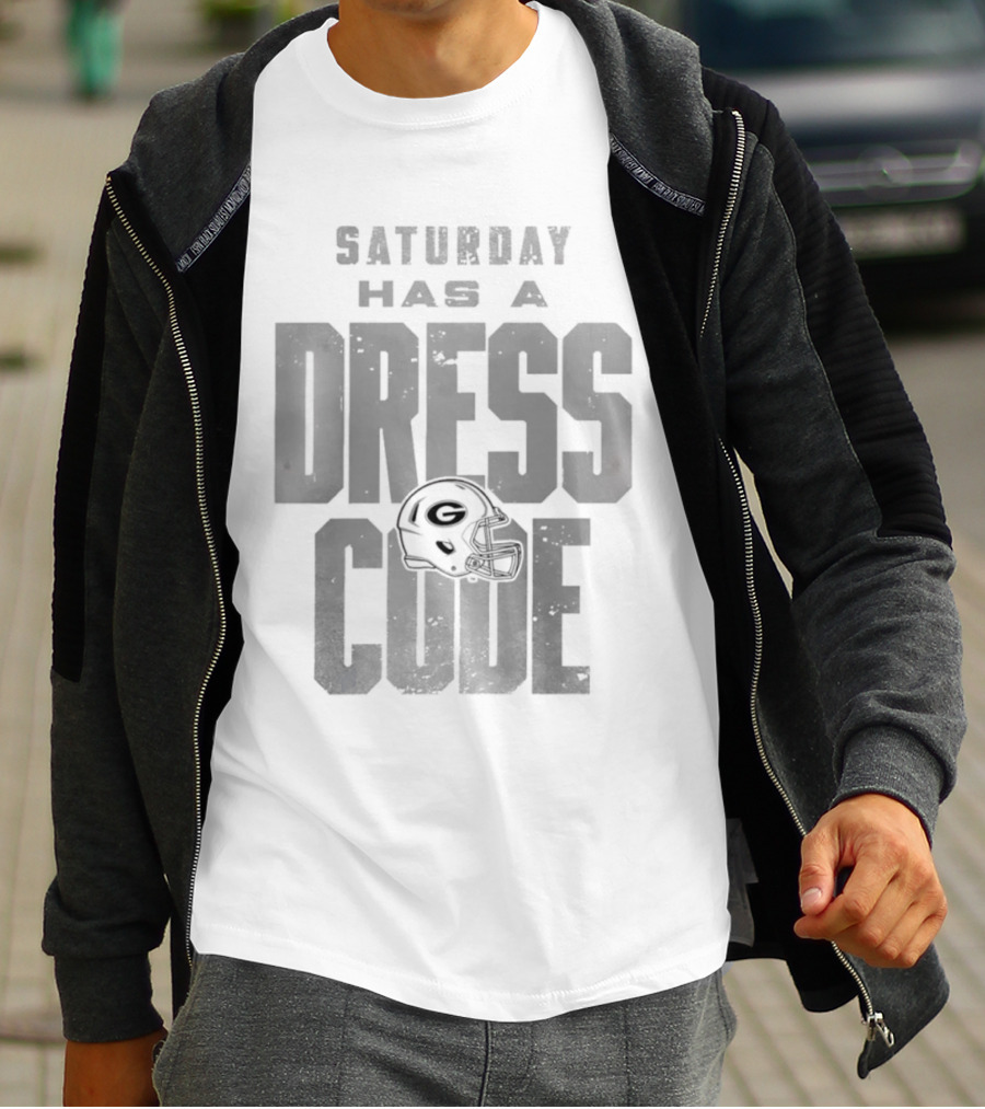 Saturday Has A Dress Code Georgia Bulldogs Football Helmet T-Shirt