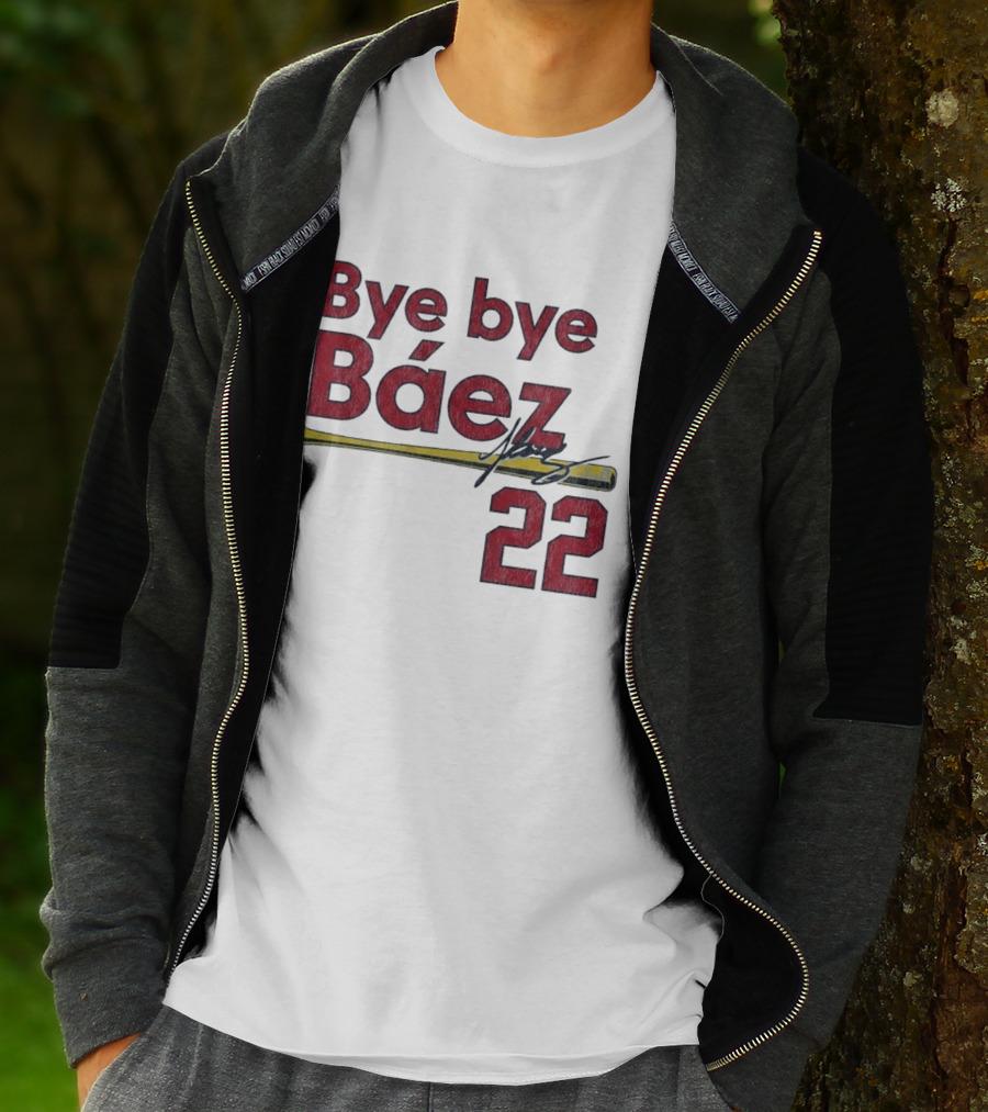 Bye Bye Báez St. Louis Cardinals MLB 2026 Number 22 Baseball Bat Signature T-Shirt