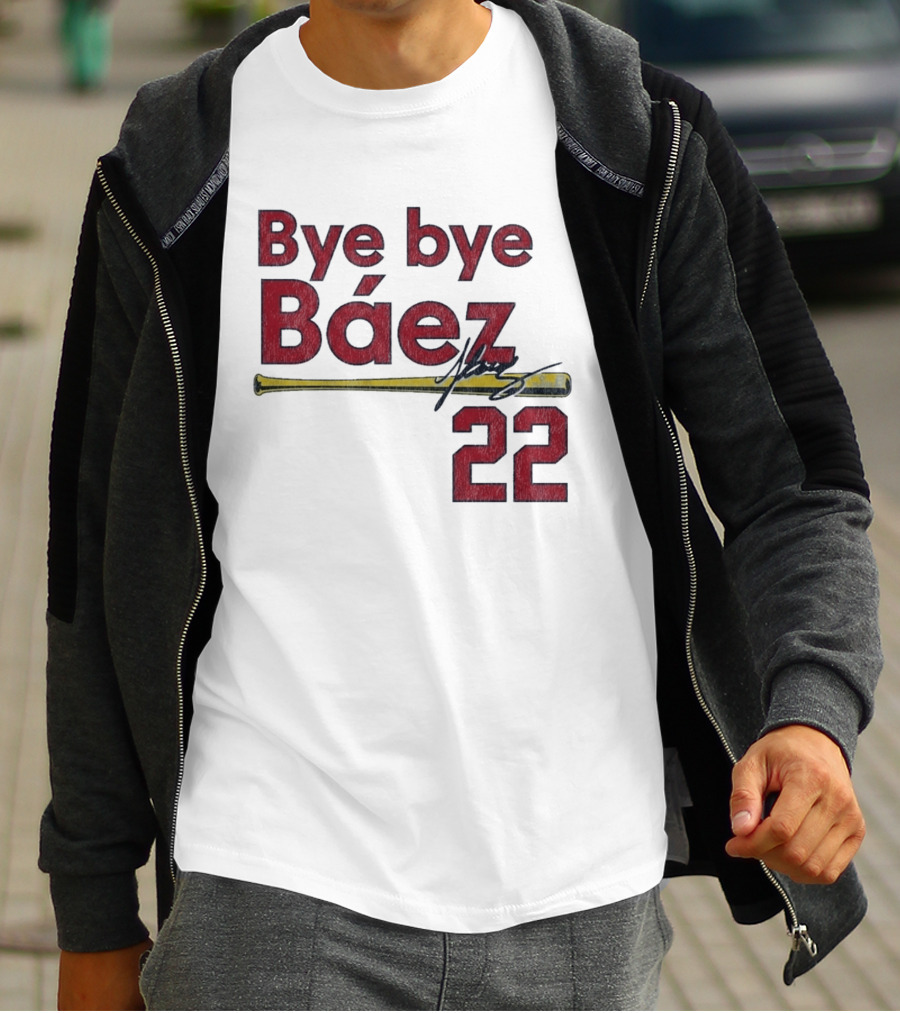 Bye Bye Báez St. Louis Cardinals MLB 2026 Number 22 Baseball Bat Signature T-Shirt
