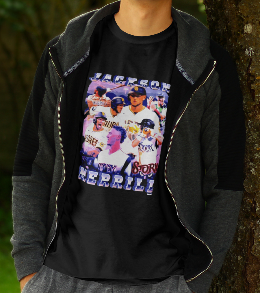 Jackson Merrill Padres Storm Baseball Collage San Diego T-Shirt
