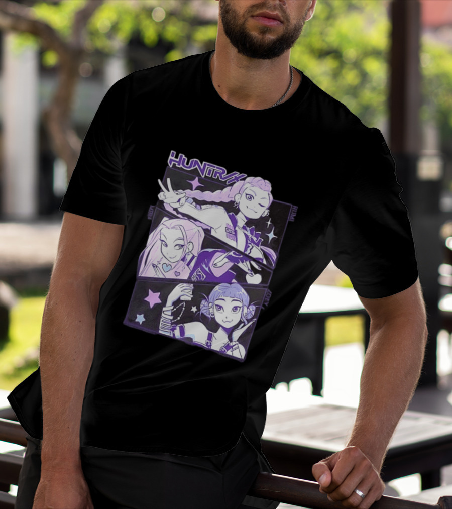 Huntrix Rumi Mira Zoey K POP World Tour Demon Hunters 2 Sided T-Shirt