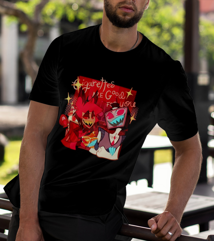 Radiostatic Sparks Duo Cigarettes Are Good For You Sparkling Characters T-Shirt