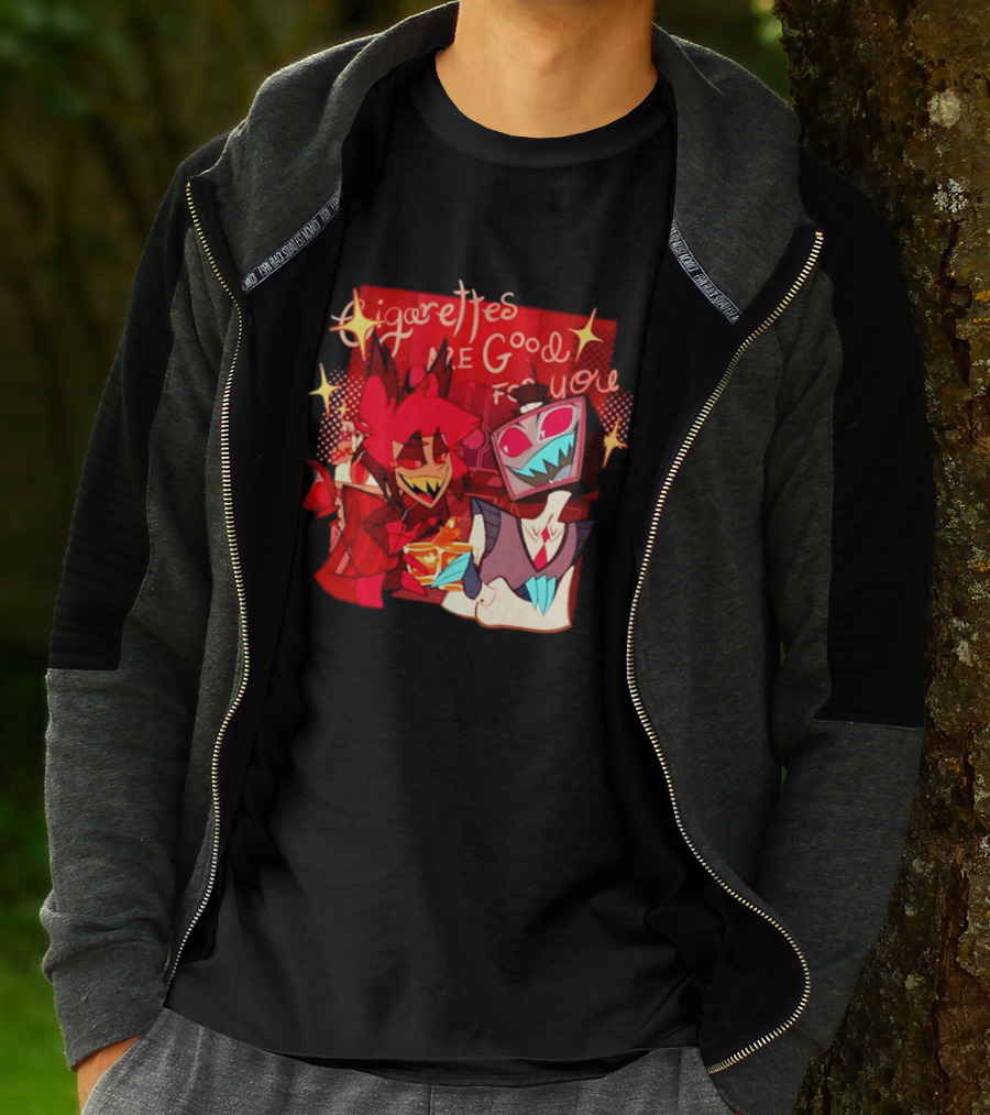 Radiostatic Sparks Duo Cigarettes Are Good For You Sparkling Characters T-Shirt