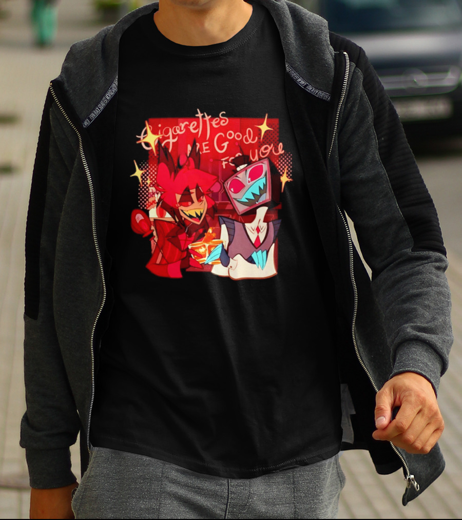 Radiostatic Sparks Duo Cigarettes Are Good For You Sparkling Characters T-Shirt