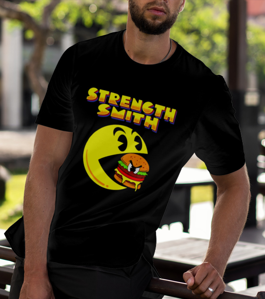 Strength Smith Pac Man Vs Burger Gaming Showdown T-Shirt